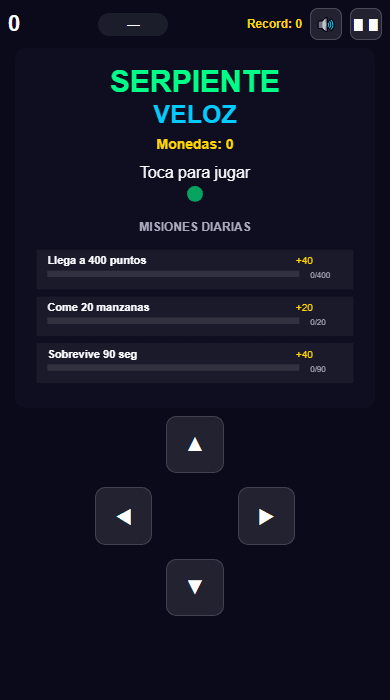 Captura de pantalla de Serpiente Veloz